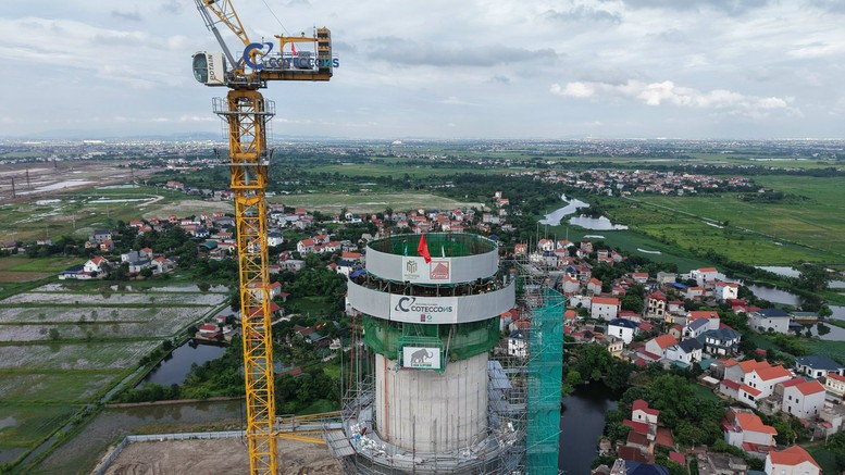 Tại dự án Cảng hàng không quốc tế Gia Bình, Coteccons đảm nhận vai trò tổng thầu nhiều công trình quan trọng. Ảnh: VGP