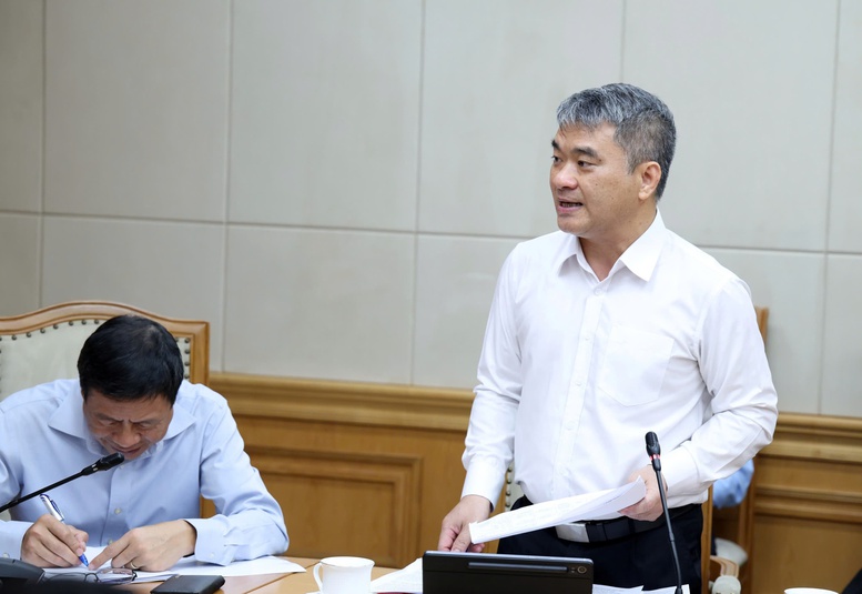 Thứ trưởng Bộ Tư pháp Nguyễn Thanh Tú phát biểu tại cuộc họp - Ảnh: VGP/Gia Huy