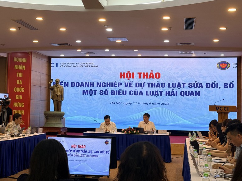 Hội thảo lấy ý kiến doanh nghiệp về Dự thảo Luật sửa đổi, bổ sung một số điều của Luật Hải quan - Ảnh: VGP