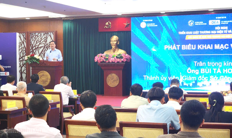 Ông Bùi Tá Hoàng Vũ, Giám đốc Sở Công Thương TPHCM phát biểu tại chương trình - Ảnh: VGP/LA
