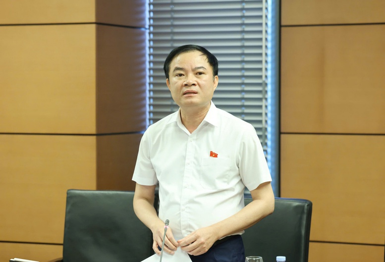 Đại biểu Quốc hội Lê Ngọc Sơn, Chủ tịch HĐTV Tập đoàn Công nghiệp - Năng lượng Quốc gia Việt Nam (Petrovietnam) phát biểu tại phiên thảo luận tại Tổ