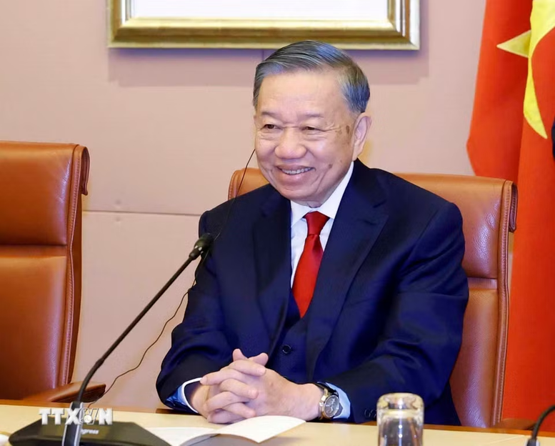 Tổng Bí thư, Chủ tịch nước Tô Lâm phát biểu tại hội đàm chính thức với Thủ tướng Australia Anthony Albanese - Ảnh: TTXVN