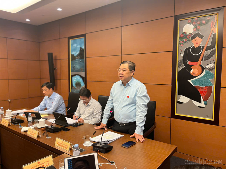 Phó Thủ tướng Thường trực Phạm Gia Túc dự và phát biểu tại phiên thảo luận tổ 9 (TP. Cần Thơ, tỉnh Lai Châu, tỉnh Hà Tĩnh) - Ảnh: VGP/Phương Nguyên