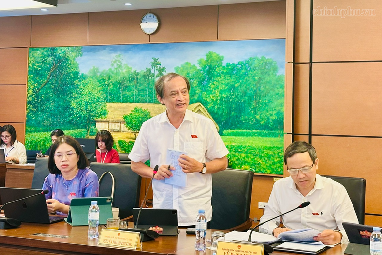 Đại biểu Nguyễn Thanh Phương (TP. Cần Thơ) nêu ý kiến tại thảo luận Tổ - Ảnh: VGP/Thùy Linh