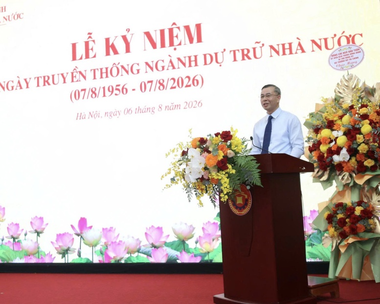 Bộ trưởng Bộ Tài chính Ngô Văn Tuấn phát biểu tại lễ kỷ niệm - Ảnh: VGP