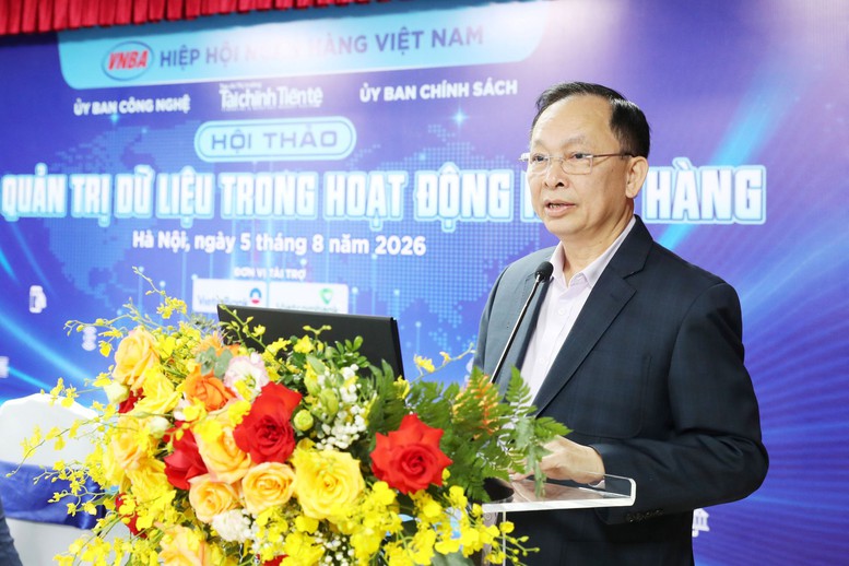 TS Đào Minh Tú, Phó Chủ tịch kiêm Tổng Thư ký Hiệp hội Ngân hàng Việt Nam phát biểu tại Hội thảo - Ảnh: VGP