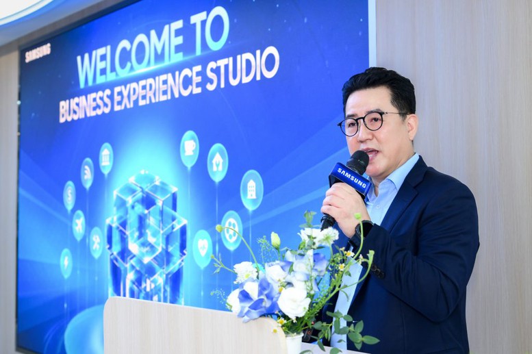 Ông Hyung Bin Joo, Chủ tịch kiêm Tổng Giám đốc Công ty Điện tử Samsung Việt Nam phát biểu tại sự kiện